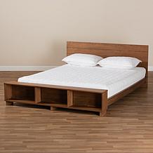 Regina Full Size Platform Storage Bed with Built-In Shelves