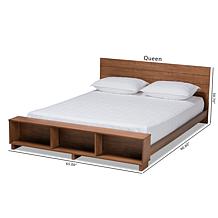 Regina Full Size Platform Storage Bed with Built-In Shelves