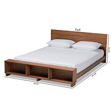 Regina Queen Size Platform Storage Bed with Built-In Shelves