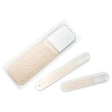Regine 3-Piece Laser-Etched Hardened Glass Mani-Pedi File Set