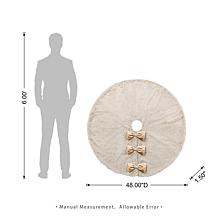 Reversible Christmas Tree Skirt 48"D with Faux Fox Fur