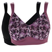 Rhonda Shear 2-pack Molded Cup Bra with Mesh Overlay