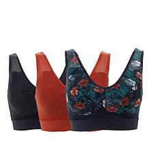 Rhonda Shear 3-pack Mesh Front Leisure Bra