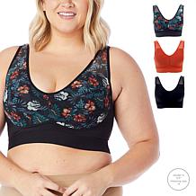 Rhonda Shear 3-pack Mesh Front Leisure Bra