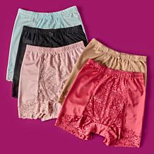 Rhonda Shear 5-pack Classic Pin-Up Panty with Lace Detail