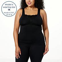 Rhonda Shear Seamless Tank with Lace Inset and Removable Pads