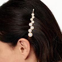 R.J. Graziano Instant Dazzle Simulated Pearl Hair Pin 4-piece Set 