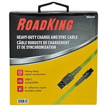 RoadKing 6 ft. Heavy Duty USB-A to USB-C Charge and Sync Cable