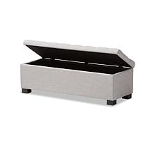 Roanoke Fabric Upholstered Grid-Tufting Storage Ottoman Bench