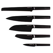 Ron 6-piece Knife Block Set with Titanium PVD Coated Blades