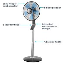 Rowenta Turbo Silence Extreme Oscillating Stand Fan with 5 Speeds