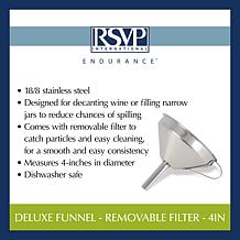 RSVP Deluxe Funnel with Removable Filter 4"
