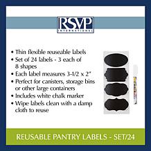RSVP Reusable Pantry Labels - Set of 24