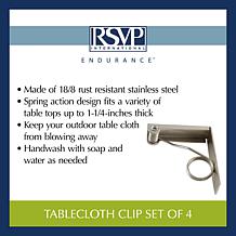 RSVP Tablecloth Clips - Set of 4
