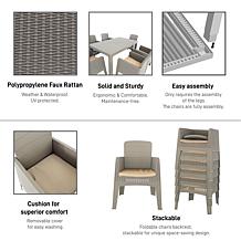 RTA Products Lucca 7-Piece Dining Set with Cushions