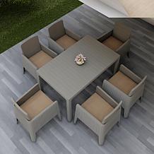 RTA Products Lucca 7-Piece Dining Set with Cushions
