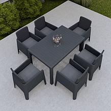 RTA Products Lucca 7-Piece Dining Set with Cushions