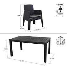 RTA Products Lucca 7-Piece Dining Set with Cushions