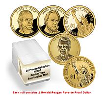 S-Mint Proof Random Presidential Dollar 20-Coin Roll