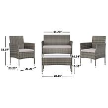 Safavieh Abdul 4-Piece Living Set - Black, Grey