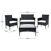 Safavieh Abdul 4-Piece Living Set - Black, Grey