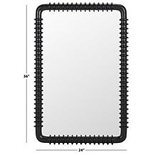 Safavieh Aria 24" Black Pine Wood and Iron Mirror