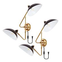 Safavieh Aspera 2-Pack Brass and Black Wall Sconces