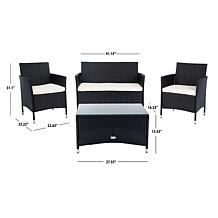Safavieh Bandele 4-Piece Living Set - Black, Grey