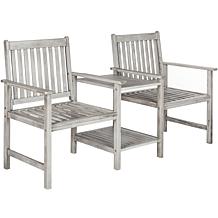 Safavieh Brea Twin-Seat Bench - Ash Gray Finish