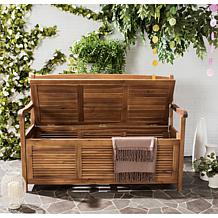 Safavieh Brisbane Storage Bench - Teak Brown Finish