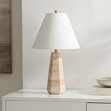 Safavieh Calla Beige Travertine Table Lamp 14" x 14" x 23.5"