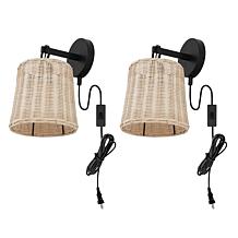 Safavieh Ciaran 2-pack Natural/Black Wall Sconces 8x9.5x12.5"