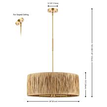 Safavieh Colessa Natural and Gold Pendant Light 24"