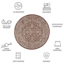 Safavieh Courtyard Owen 6'-7" Round Indoor/Outdoor Rug