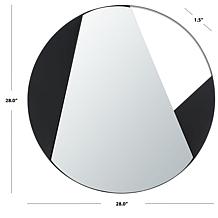 Safavieh Dinas 28" Round Mirror with Matte Black Frame