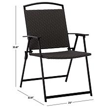 Safavieh Dory Folding Chair 2-Pack, 25" x 22.8" x 35.8"