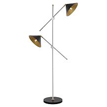Safavieh Dwyer Black and Chrome Floor Lamp 67.5"H
