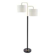 Safavieh Geordi 2-Light Black and Gold Floor Lamp 64"
