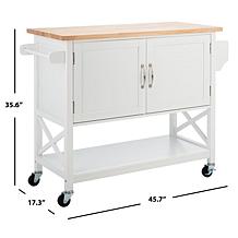 Safavieh Kesler 2-Door 1-Shelf Kitchen Cart White