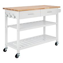 Safavieh Kiko 2-Drawer 2-Shelf Kitchen Cart White