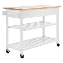 Safavieh Kiko 2-Drawer 2-Shelf Kitchen Cart White
