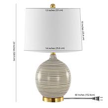 Safavieh Kremp Grey Ceramic Table Lamp with USB, 23"