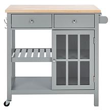Safavieh Locklyn 1-Door 2-Drawer 2-Shelf Kitchen Cart