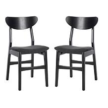 Safavieh Lucca Retro Black Dining Chair 2-pack