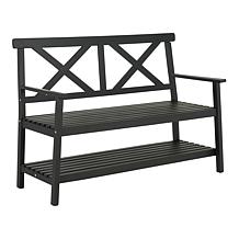 Safavieh Mayer Outdoor Bench with Shelf