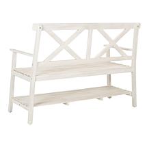Safavieh Mayer Outdoor Bench with Shelf