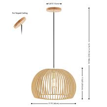 Safavieh Mesa Extendable Natural Wood Pendant 17.75"