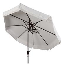 Safavieh Milan Fringe 9' Crank Outdoor Umbrella
