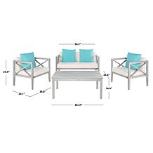 Safavieh Montez 4-Piece Outdoor Set with Accent Pillows
