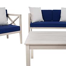 Safavieh Montez 4-Piece Outdoor Set with Accent Pillows